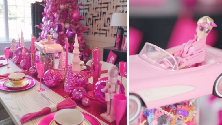 Decoración navideña al estilo Barbie causa sensación en redes sociales