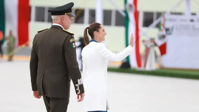 Claudia Sheinbaum festeja ceremonia por el Día del Ejército en Cerralvo, NL