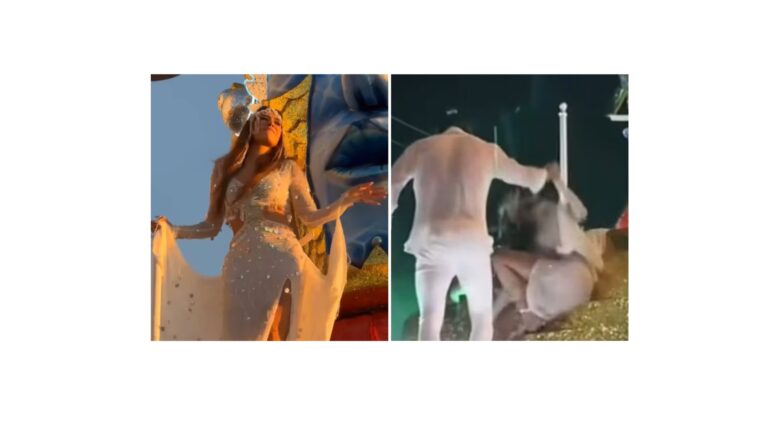 Galilea Montijo sufre aparatosa caída en el Carnaval de Mazatlán