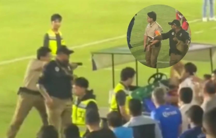 ¡De terror en la cancha! Guardia saca pistola tras bronca en partido de Celaya