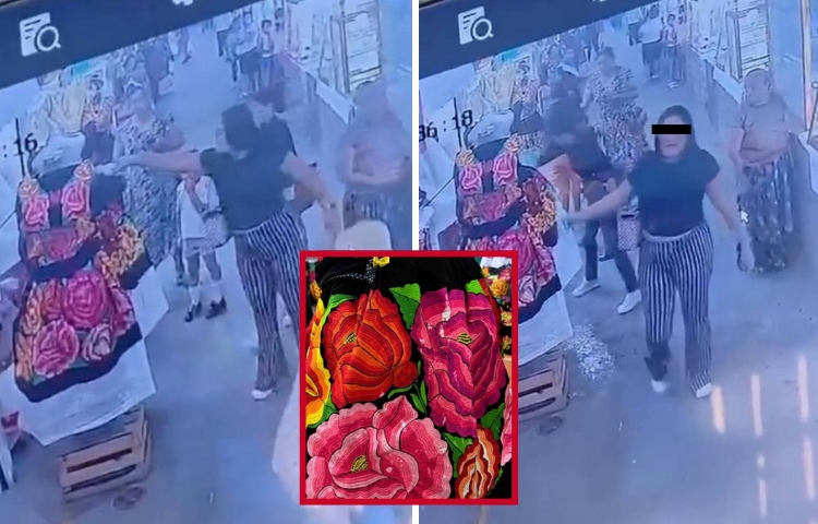 Mujeres lanzan cloro a trajes típicos en mercado de Oaxaca