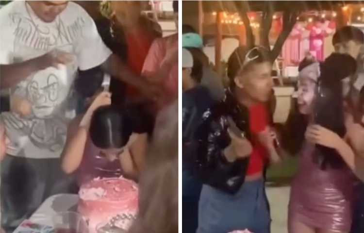 Cumpleañera apuñala a su amigo en el ojo al ser empujada hacia el pastel