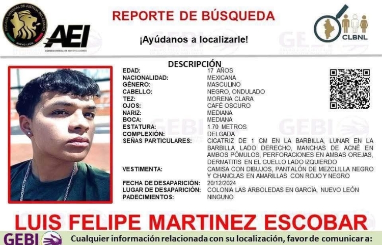 Hallan sin vida a joven desaparecido desde diciembre en García