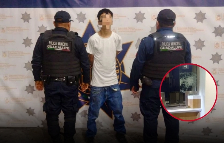 Detienen a adolescente tras irrumpir en banco de Guadalupe durante la madrugada