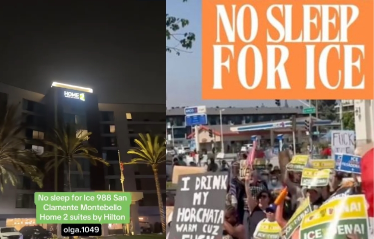“No Sleep For ICE”: Protestan con ruido para expulsar a agentes migratorios de hotel en Los Ángeles