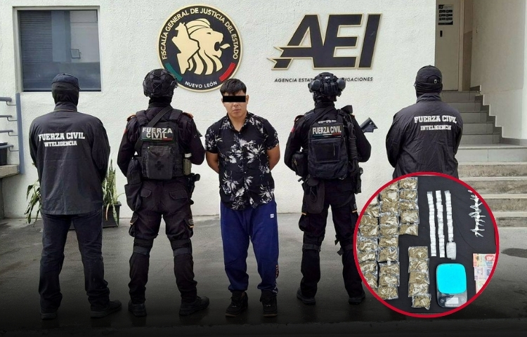 Fuerza Civil detiene a presunto distribuidor de droga tras persecución en Guadalupe