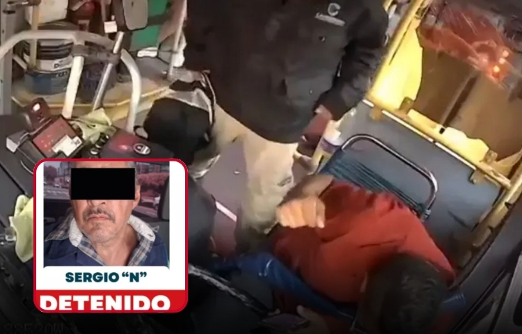 Detienen en Guadalajara a hombre que atacó con un termo a chofer de transporte público