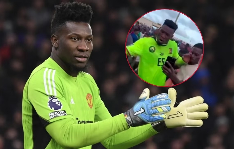 André Onana pierde la cabeza y empuja a un fan tras derrota con Camerún