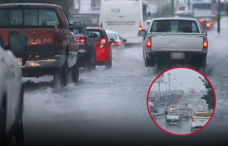 Intensas lluvias provocan encharcamientos y caos vial en Nuevo León