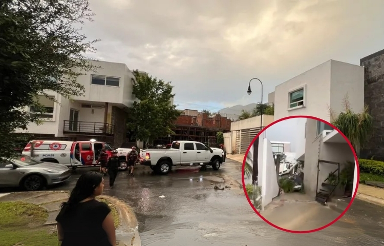 Lluvias provocan derrumbe e inundación en Monterrey; un bebé entre los lesionados