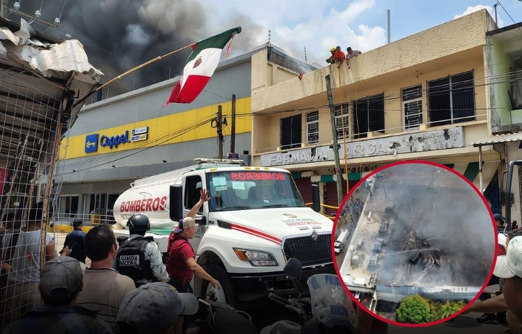 Tragedia en Las Choapas: incendio en tienda Coppel deja una víctima fatal