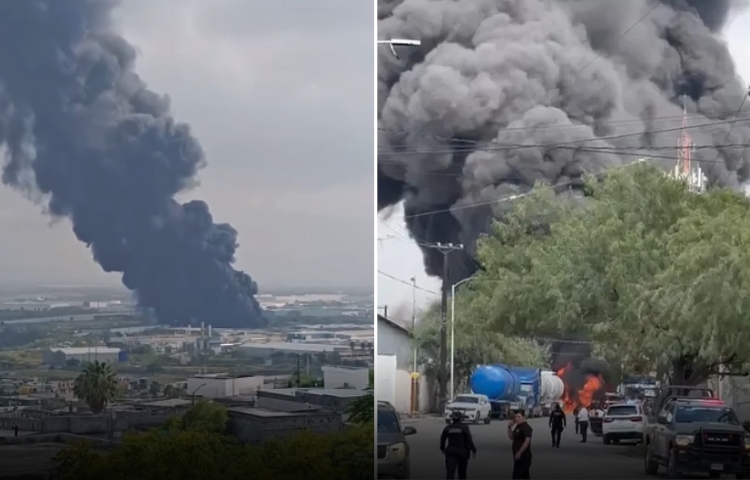 Explosión en fábrica del Parque Industrial de Escobedo genera incendio de gran magnitud
