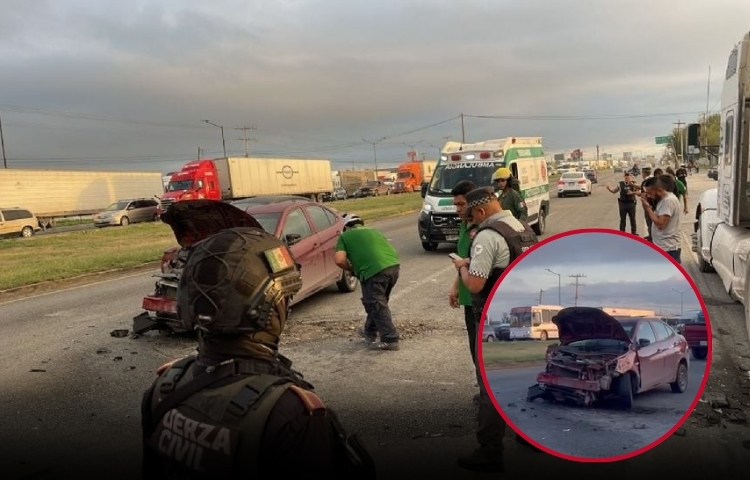 Tráiler impacta a tres vehículos en Ciénega de Flores; hay tres lesionados