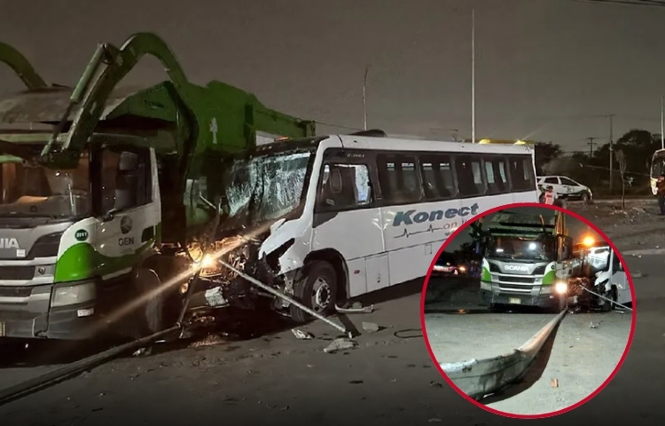 Accidente en la carretera Apodaca–Juárez deja 15 trabajadores heridos