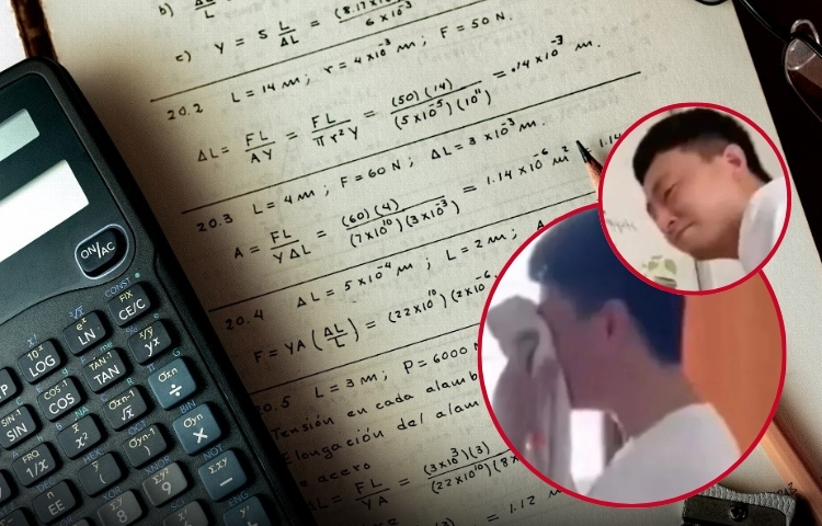 Padre rompe en llanto tras el bajo resultado de su hijo en matemáticas