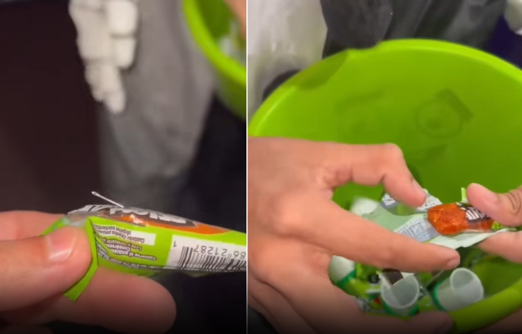 Encuentran objetos punzocortantes en dulces de Halloween y alertan a padres