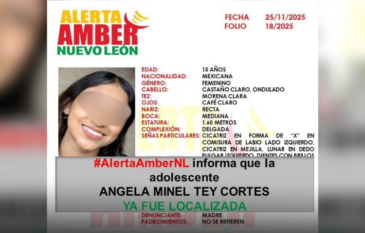 Hallan a joven reportada como desaparecida en Nuevo León