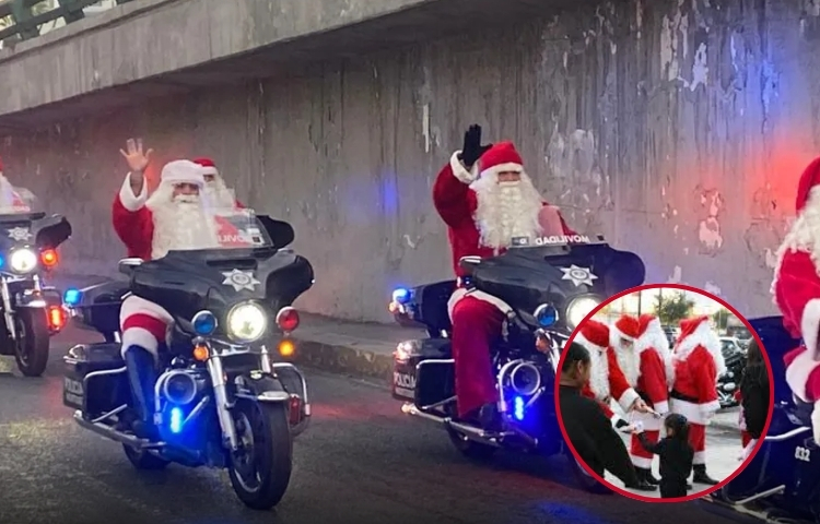 Tránsitos regios se visten de Santa y llevan espíritu navideño a primaria