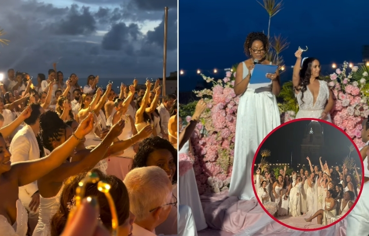 Mujer organiza boda simbólica con 70 amigas por 4.5 millones