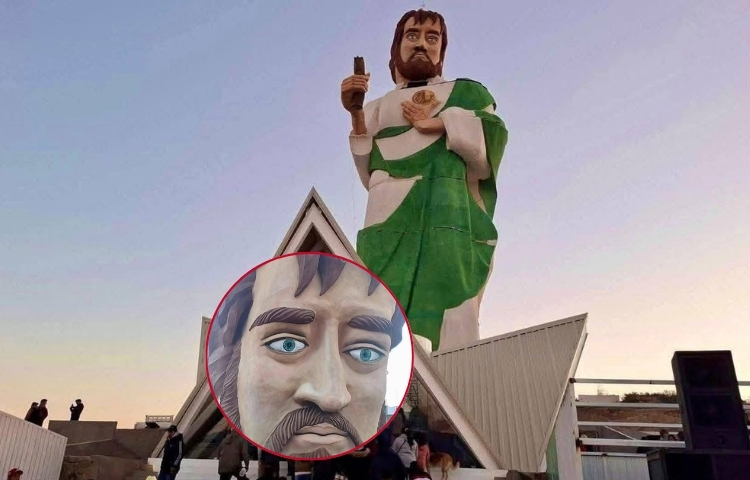 Estatua de San Judas gigante en Puebla desata la polémica