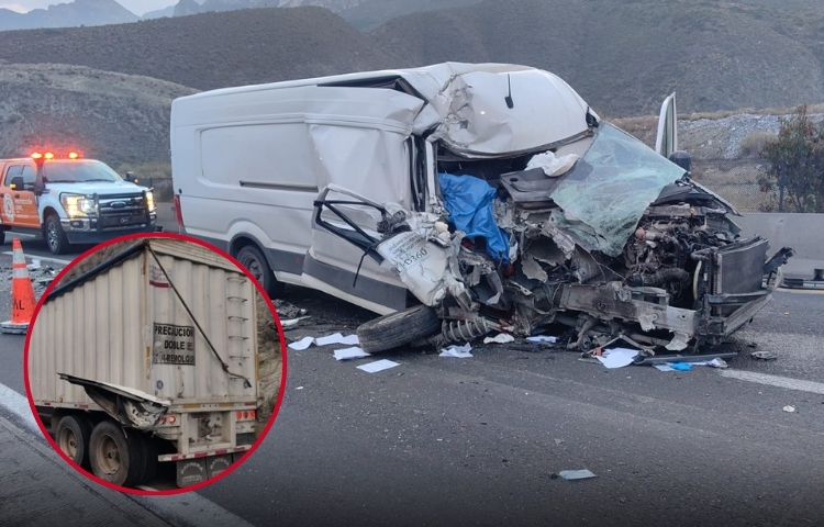 Conductor fallece prensado tras choque en la autopista a Saltillo