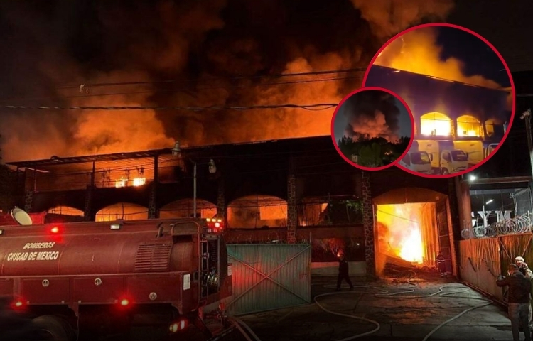 Incendio en fábrica de plásticos provoca evacuaciones en Xochimilco