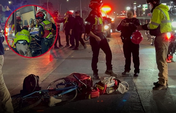 Ciclista embestido por Ecovía resulta lesionado en Monterrey